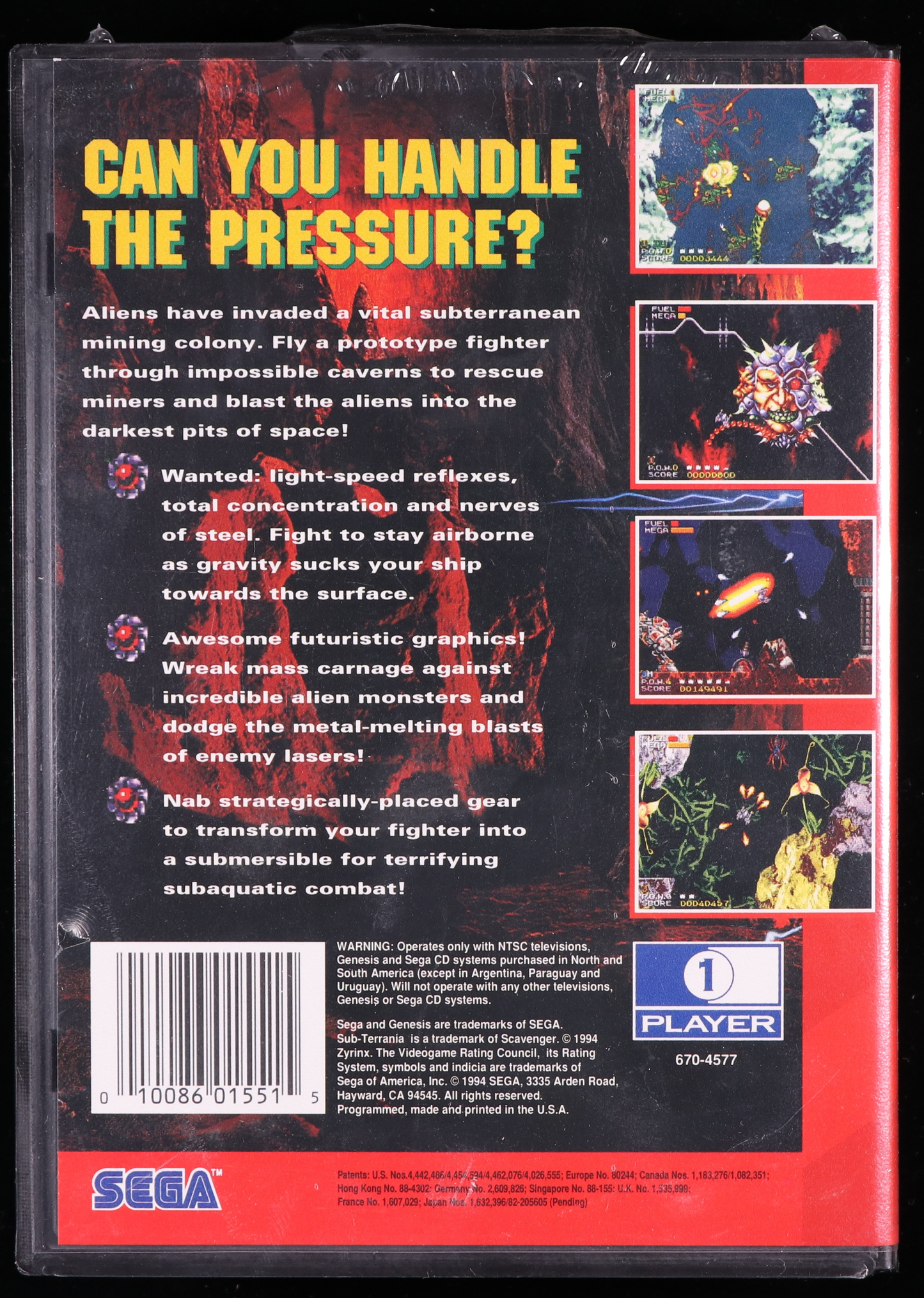 Sub Terrania SEGA GENESIS 9.4 A+ - NEBRASKA COLLECTION