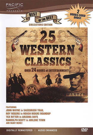 25 Western Classics: Sagebrush Trail / Rough Riders Rounders / Arizona Days / Abilene Town / Painted Desert / Grand Duel / ... - DVD