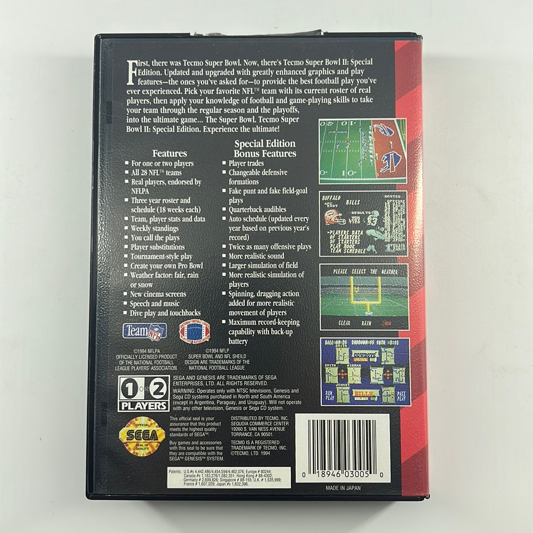 Tecmo Super Bowl II: Special Edition - Genesis - 498,554
