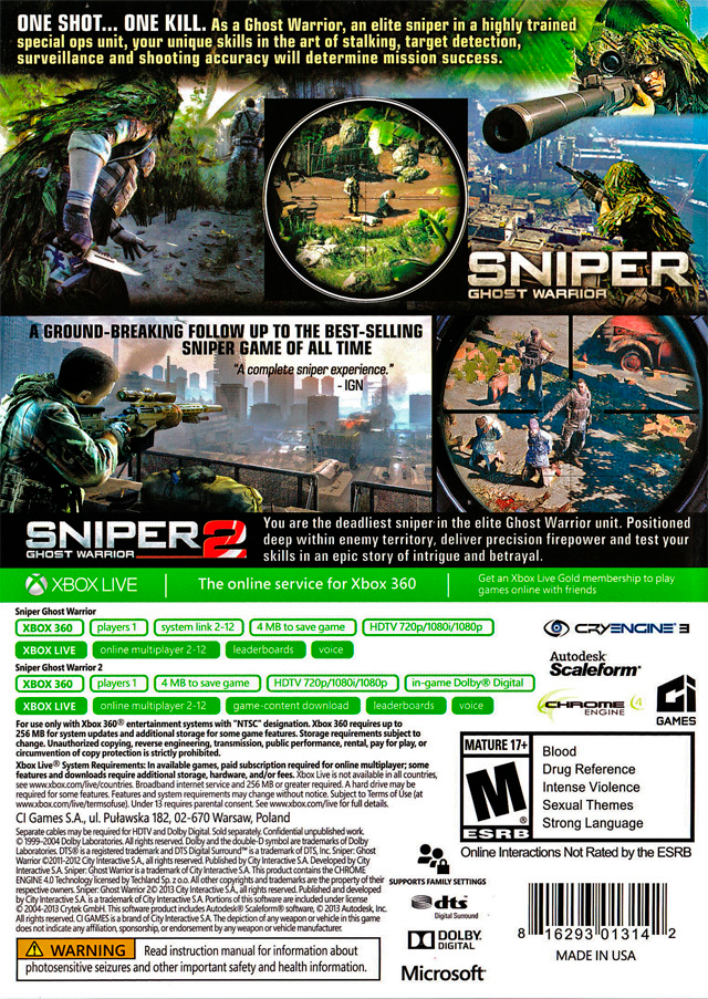 Sniper Ghost Warrior Double Pack - Xbox 360