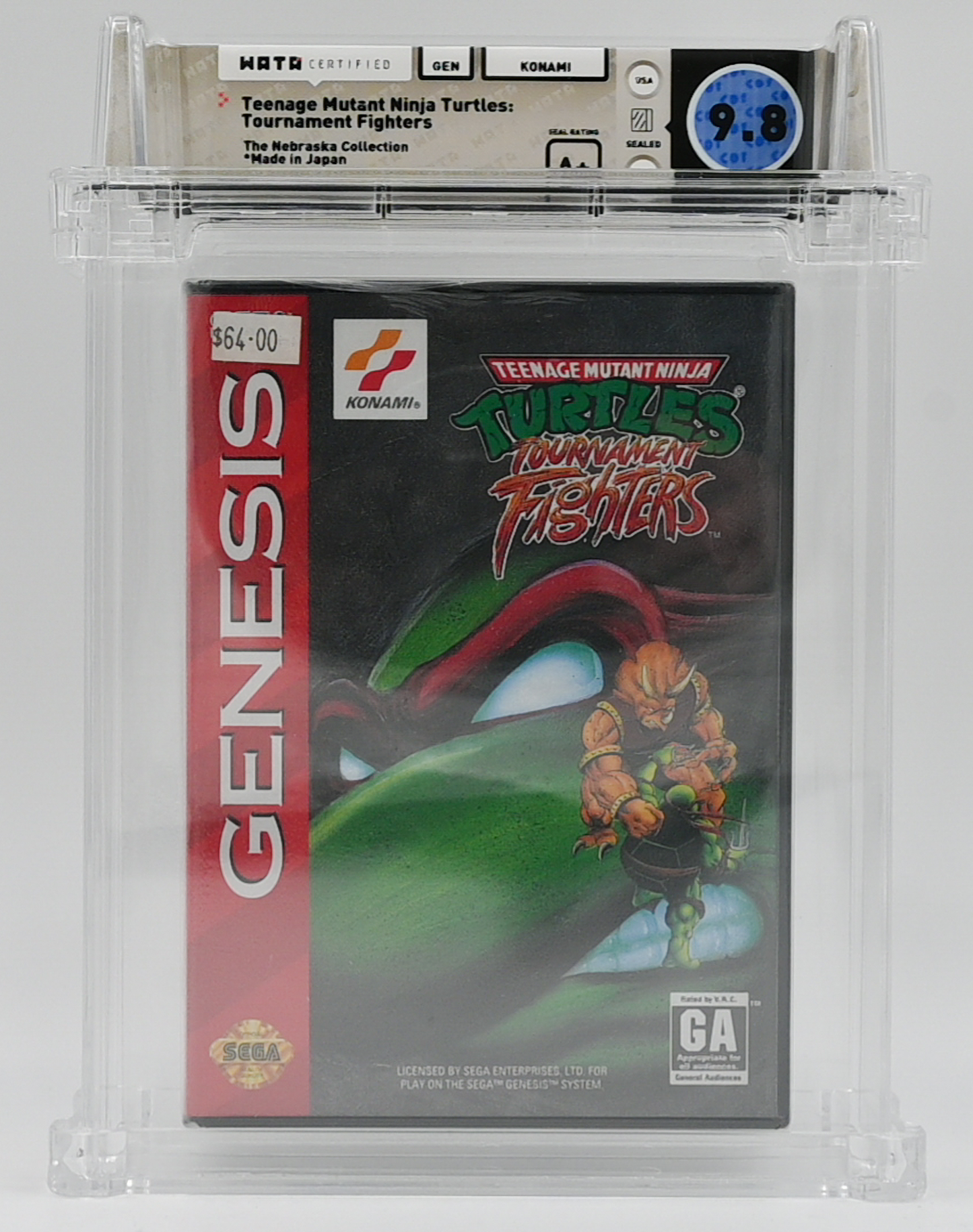 Teenage Mutant Ninja Turtles Tournament Fighters SEGA GENESIS 9.8 A+ - NEBRASKA COLLECTION