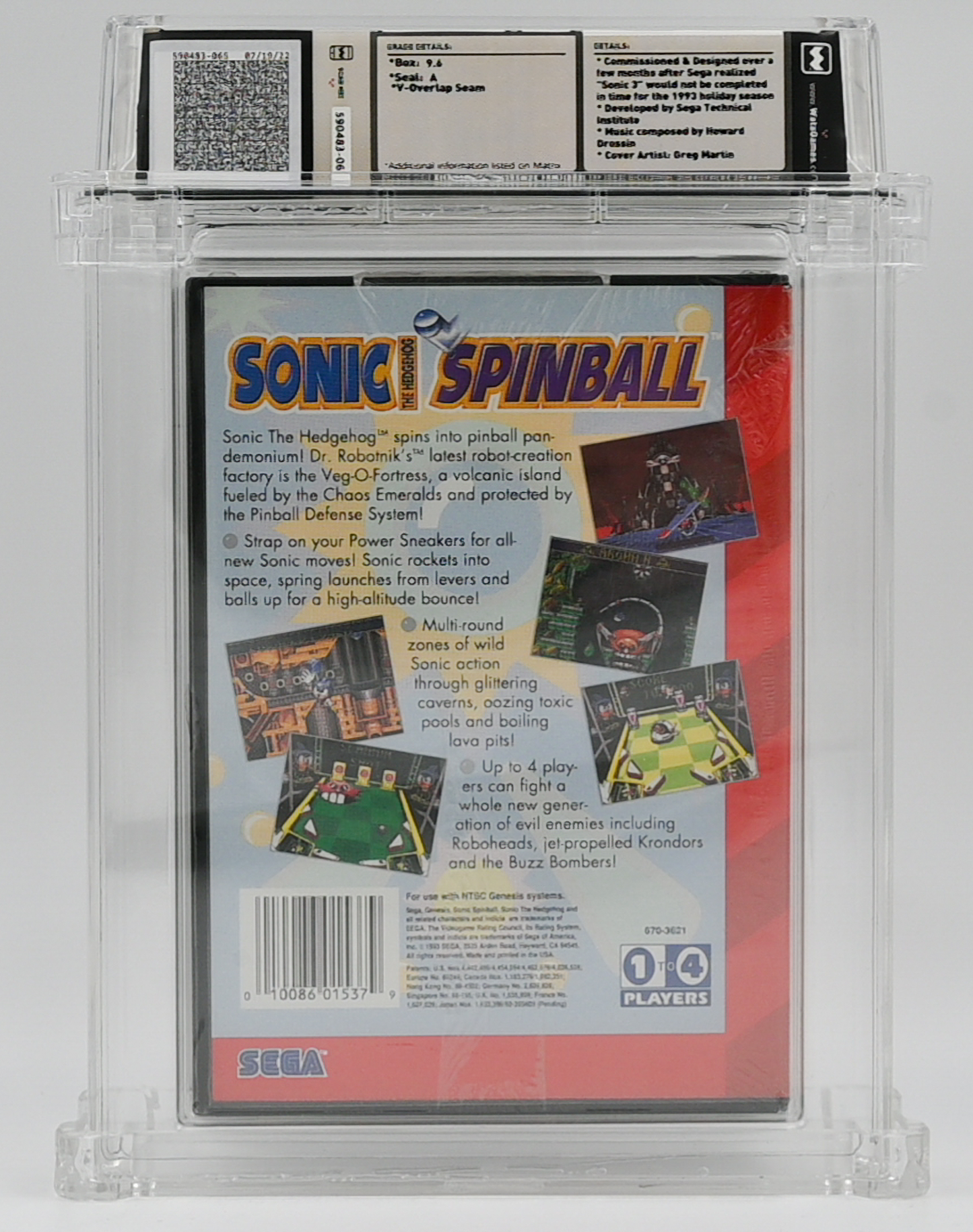 Sonic the Hedgehog Spinball SEGA GENESIS 9.6 A - NEBRASKA COLLECTION