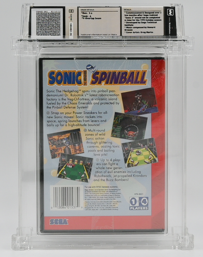 Sonic the Hedgehog Spinball SEGA GENESIS 9.6 A - NEBRASKA COLLECTION