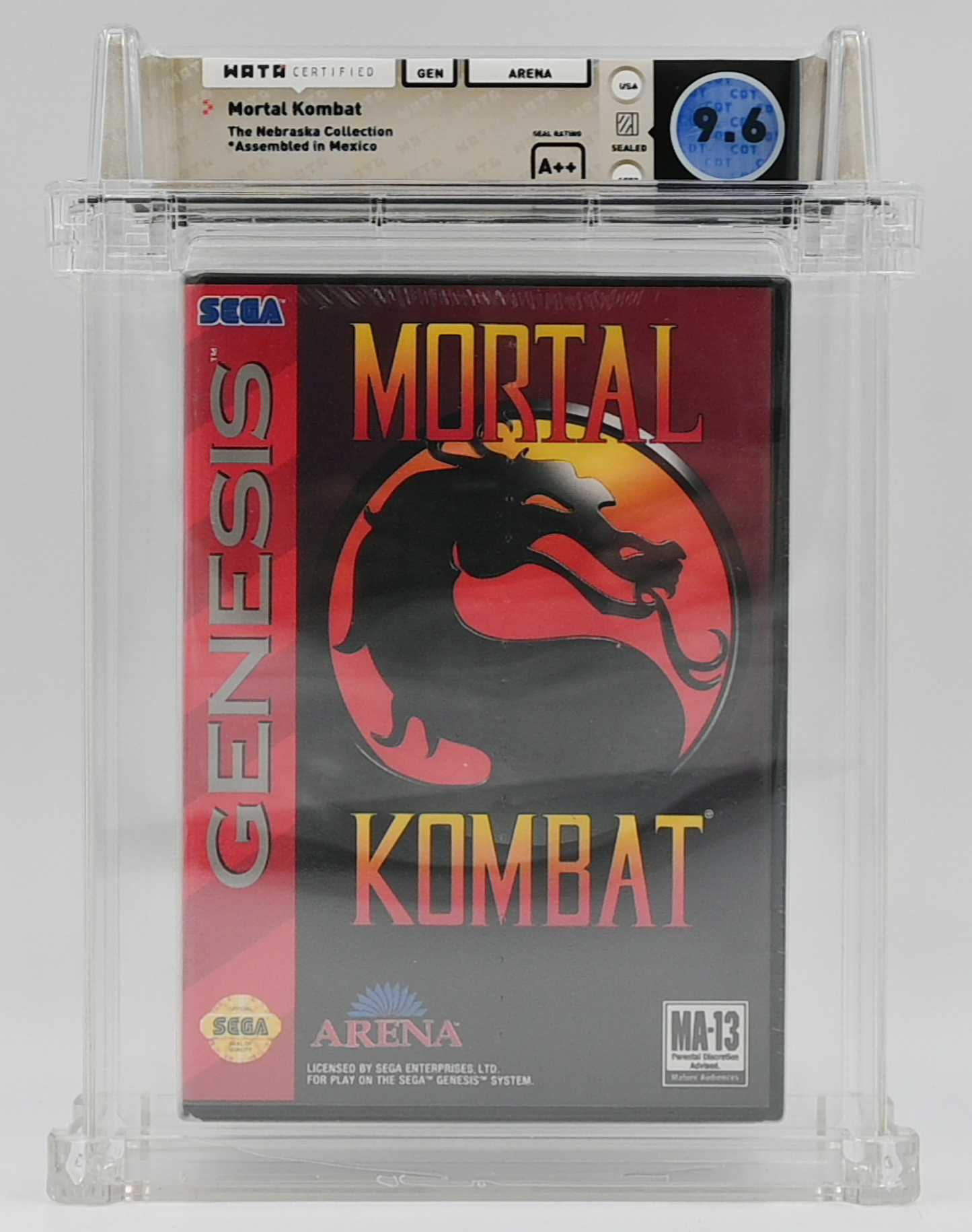 Mortal Kombat SEGA GENESIS 9.6 A++ - NEBRASKA COLLECTION