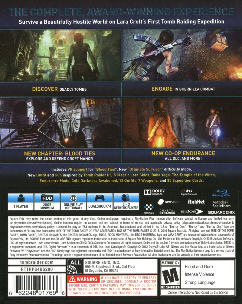 Rise of the Tomb Raider: 20 Year Celebration - PS4