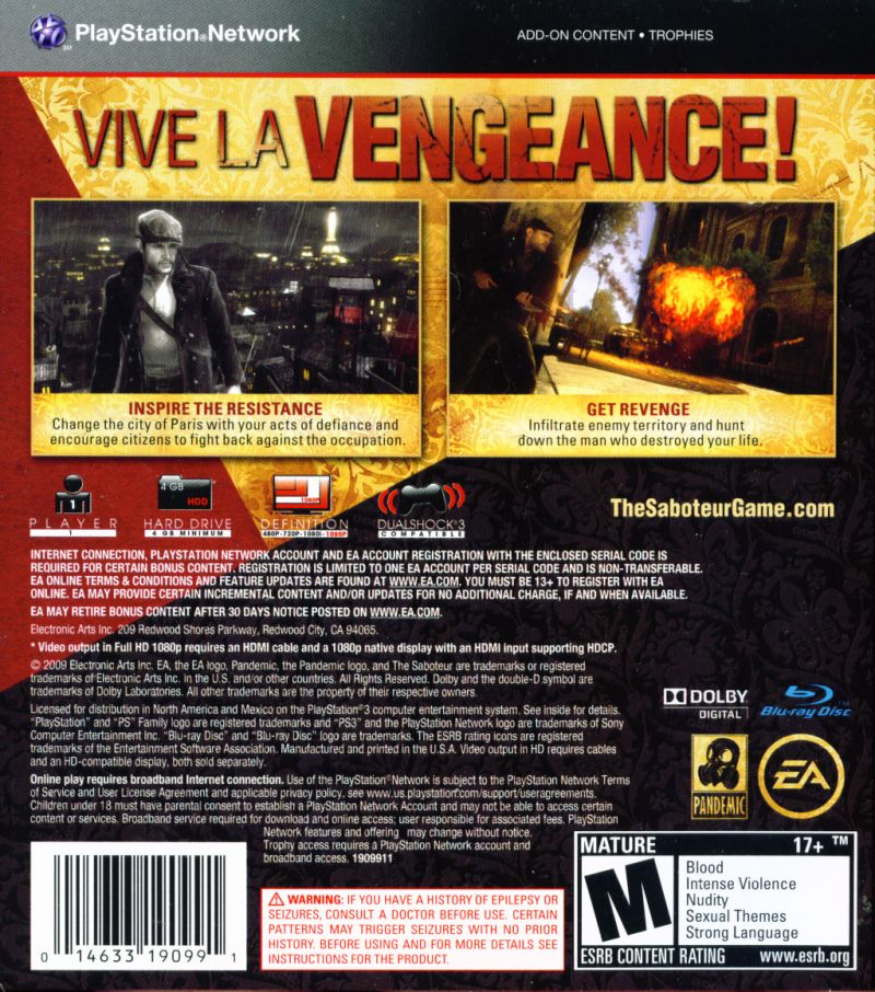 Saboteur, The - PS3