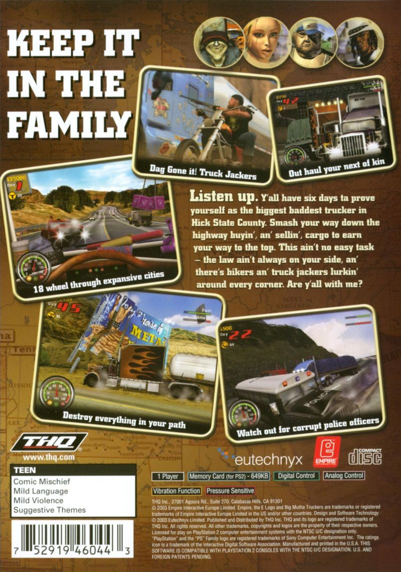 PS2★BIG MUTHA TRUCKERS 海外版★箱付・説明書付・ソフト付 PS2★BIG MUTHA TRUCKERS 海外版★箱付・説明書付・ソフト付
