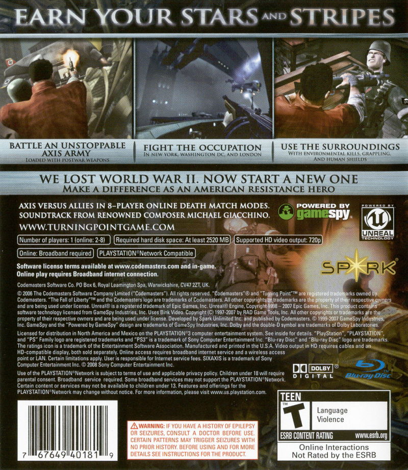 Turning Point: Fall of Liberty - PS3