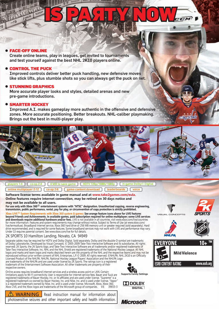 NHL 2K10 - Xbox 360