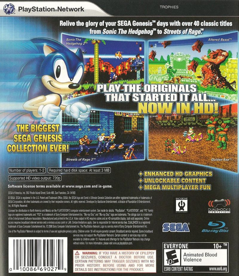 Sonic's Ultimate Genesis Collection - PS3