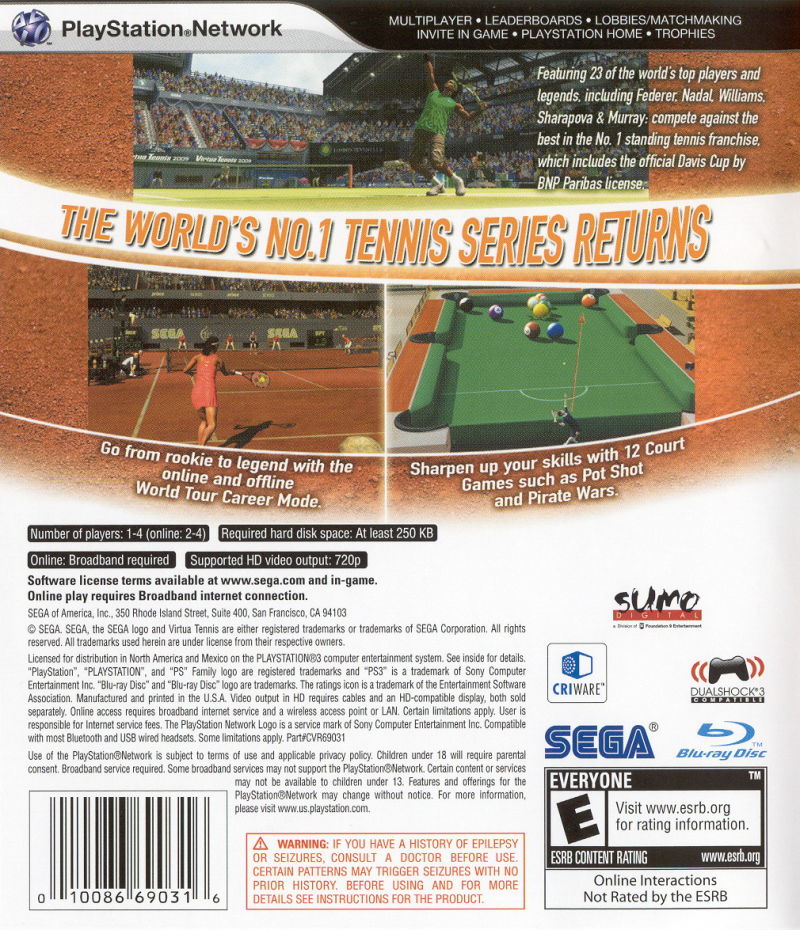 Virtua Tennis 2009 - PS3