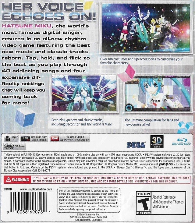Hatsune Miku: Project DIVA F 2nd - PS3