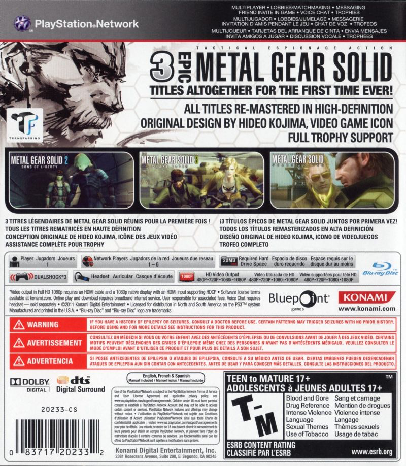 Metal Gear Solid: HD Collection - PS3