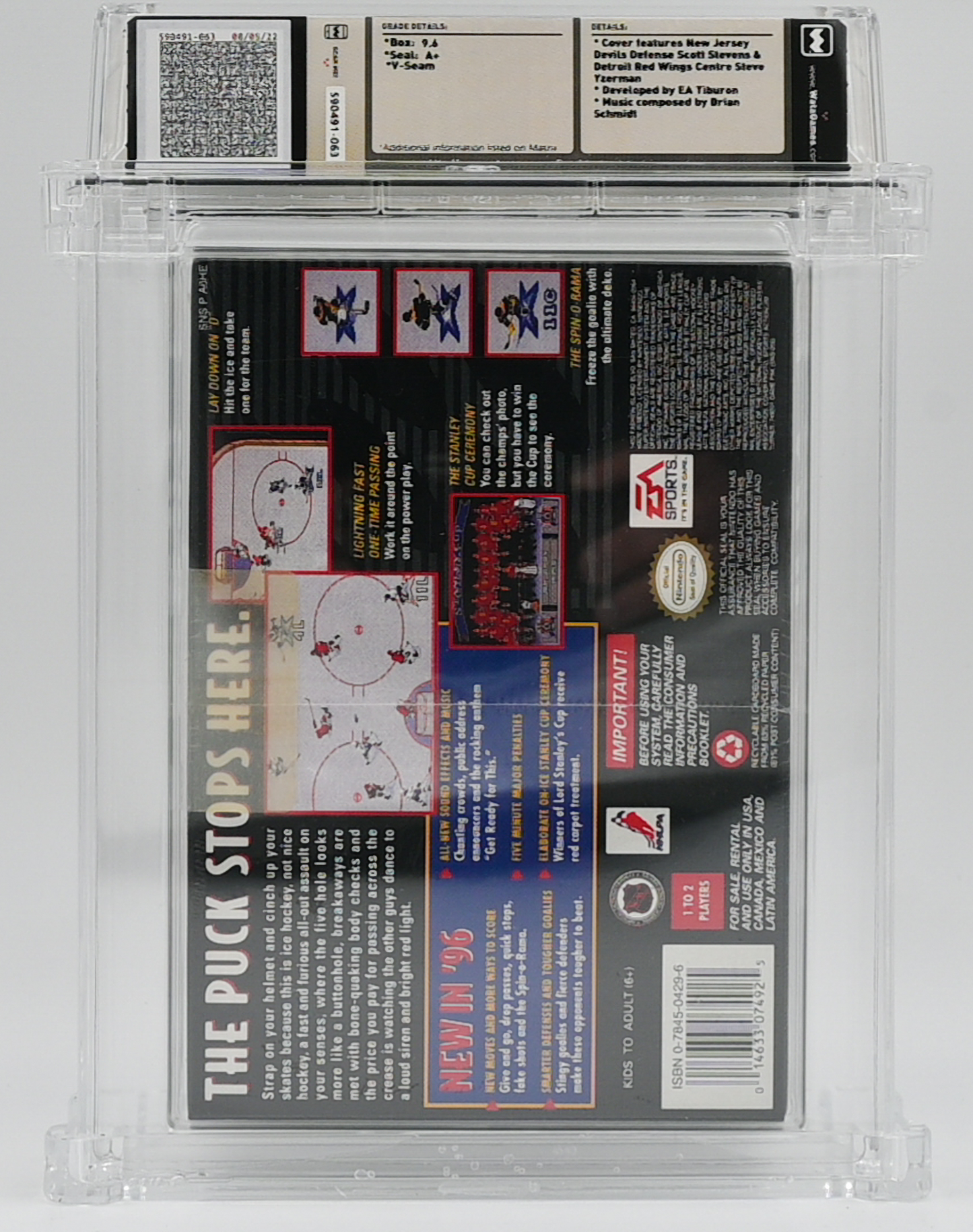 NHL 96 SNES 9.6 A+ - NEBRASKA COLLECTION