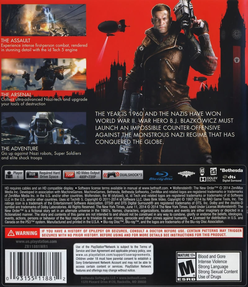 Wolfenstein: The New Order - PS3