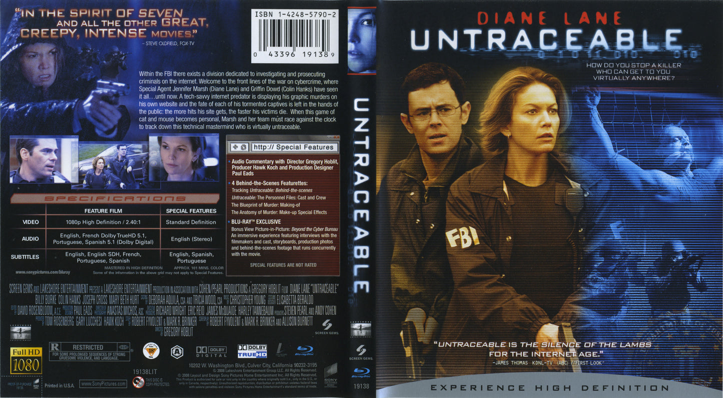 Untraceable - Blu-ray Action/Adventure 2008 R