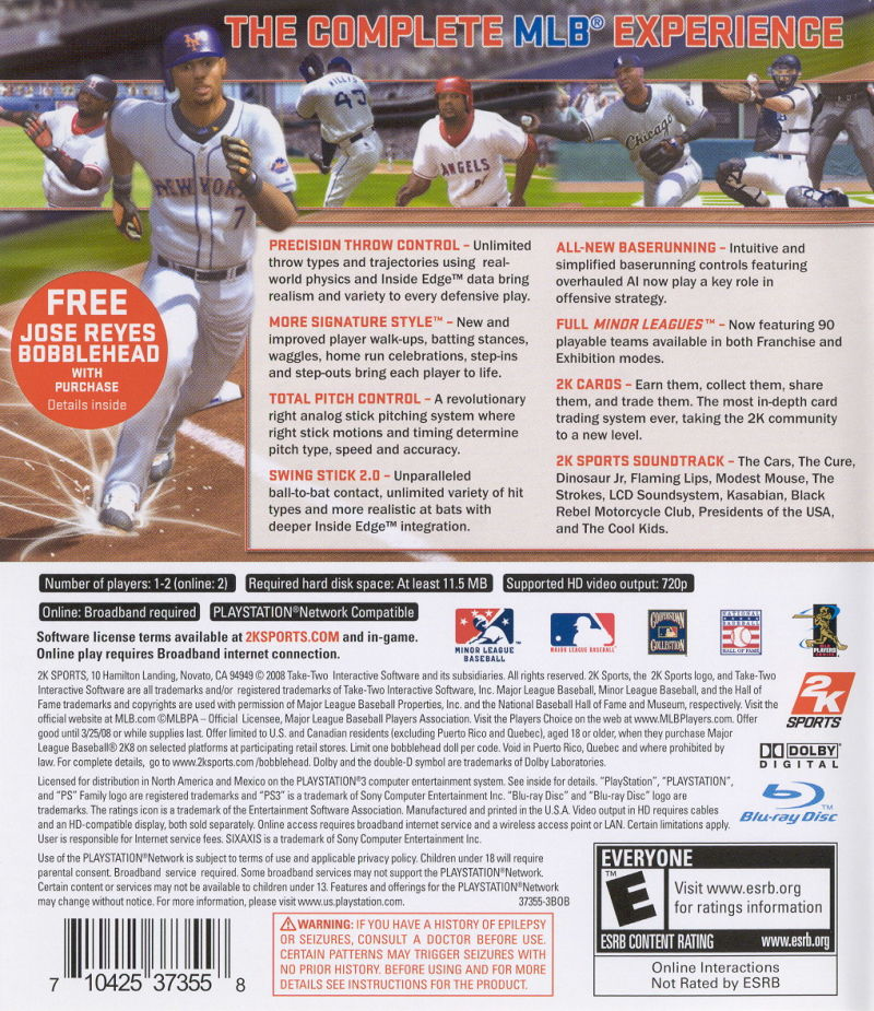 Major League Baseball MLB 2K8 - PS3