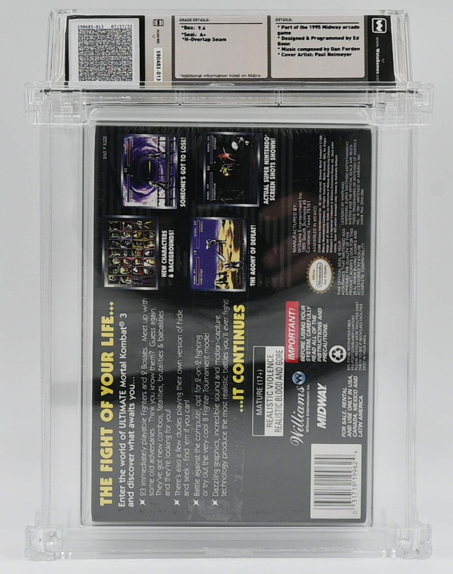 Ultimate Mortal Kombat 3 SNES 9.6 A+ - NEBRASKA COLLECTION