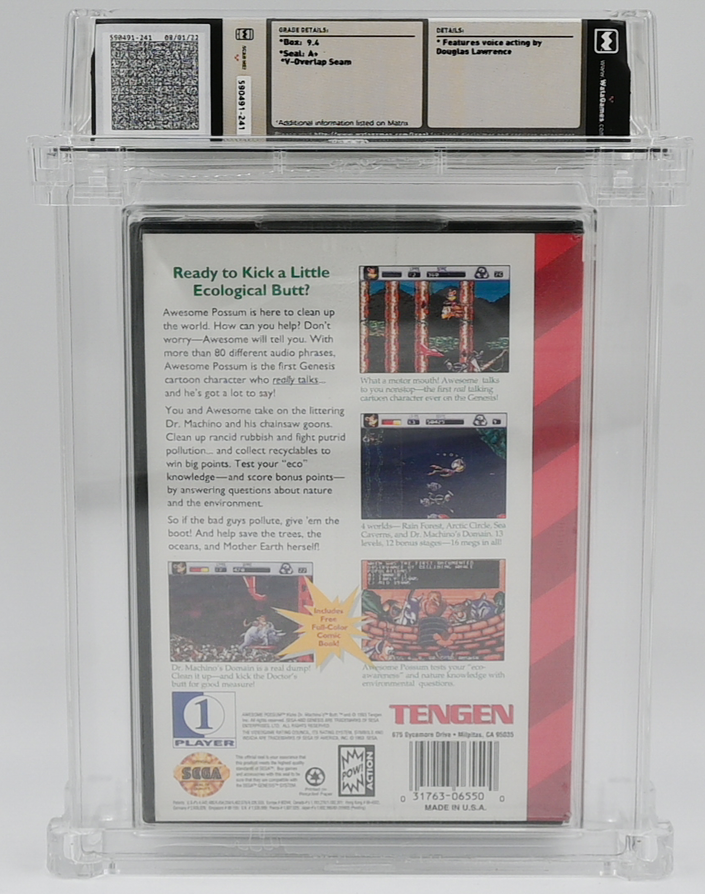 Awesome Possum SEGA GENESIS 9.4 A+ - NEBRASKA COLLECTION