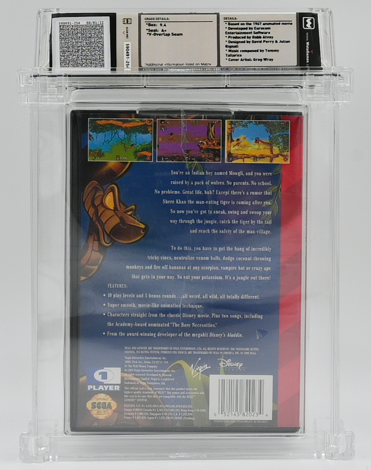 The Jungle Book SEGA GENESIS 9.4 A+ - NEBRASKA COLLECTION