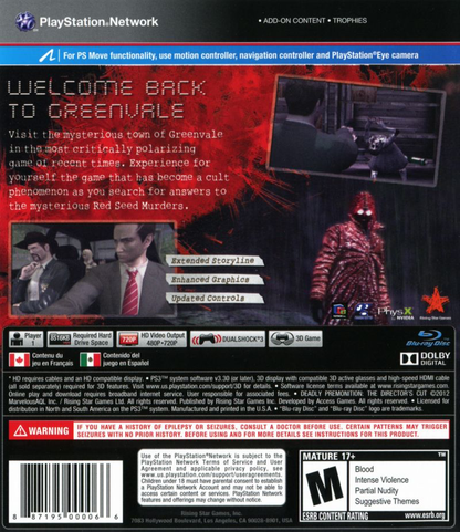 Deadly Premonition: The Director's Cut - PS3