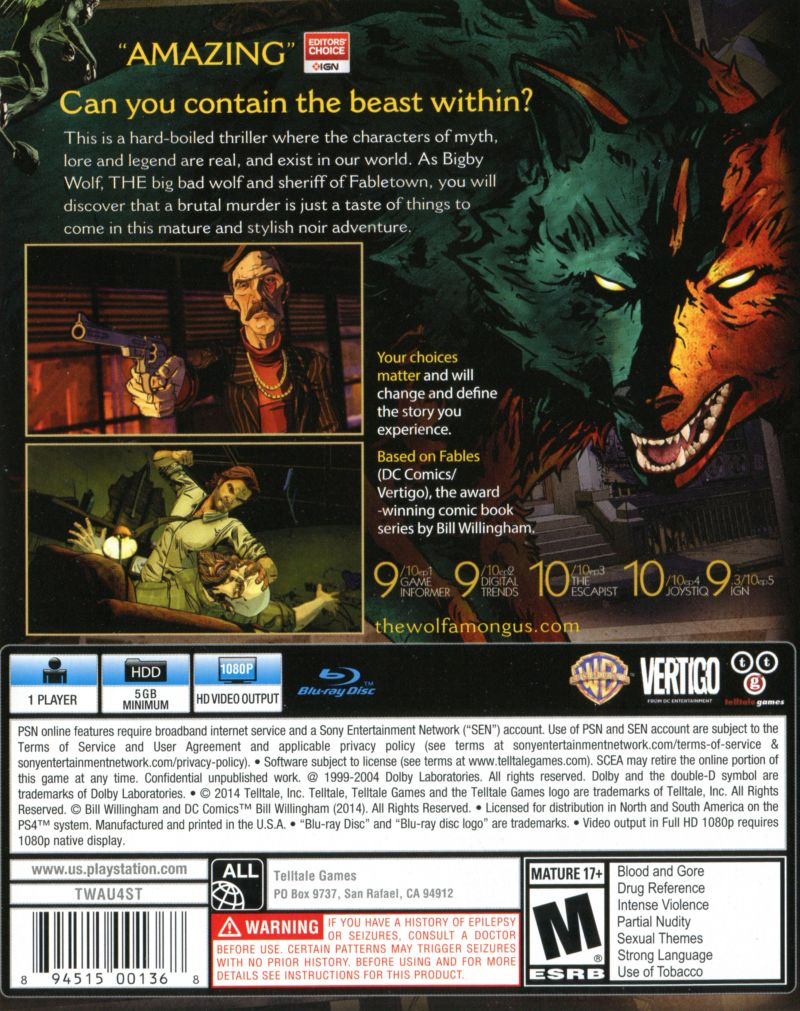 Wolf Among Us, The - PS4