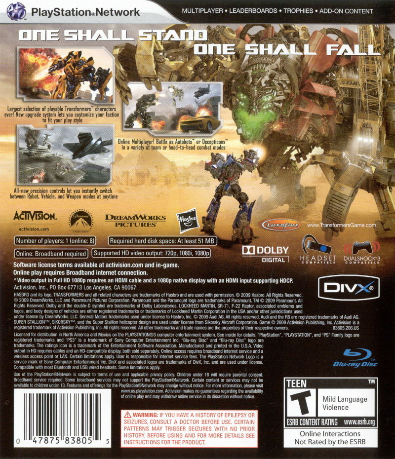 Transformers: Revenge of the Fallen - PS3