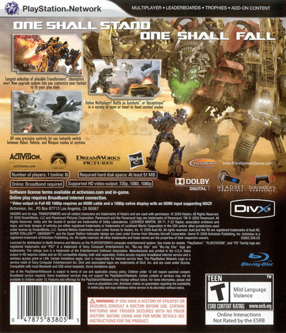 Transformers: Revenge of the Fallen - PS3