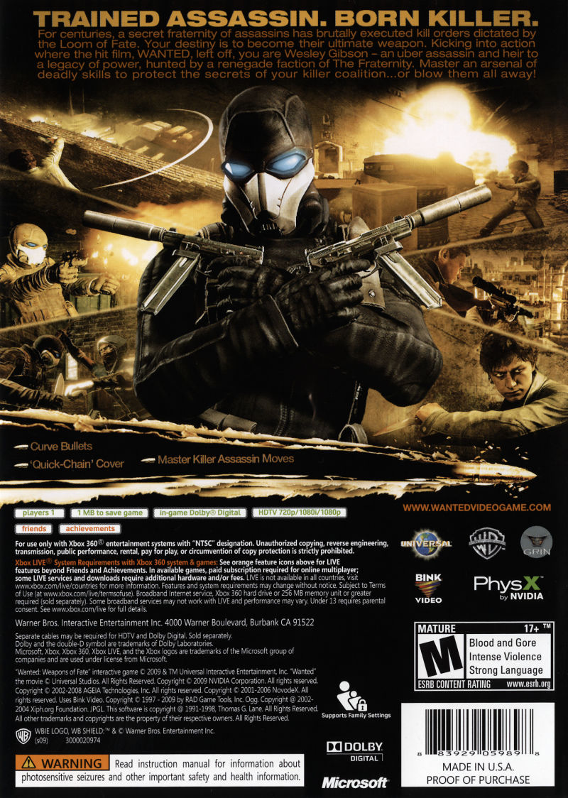 Wanted: Weapons of Fate - Xbox 360