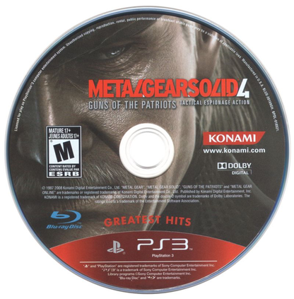 Metal Gear Solid 4: Guns of the Patriots - Greatest Hits - PS3