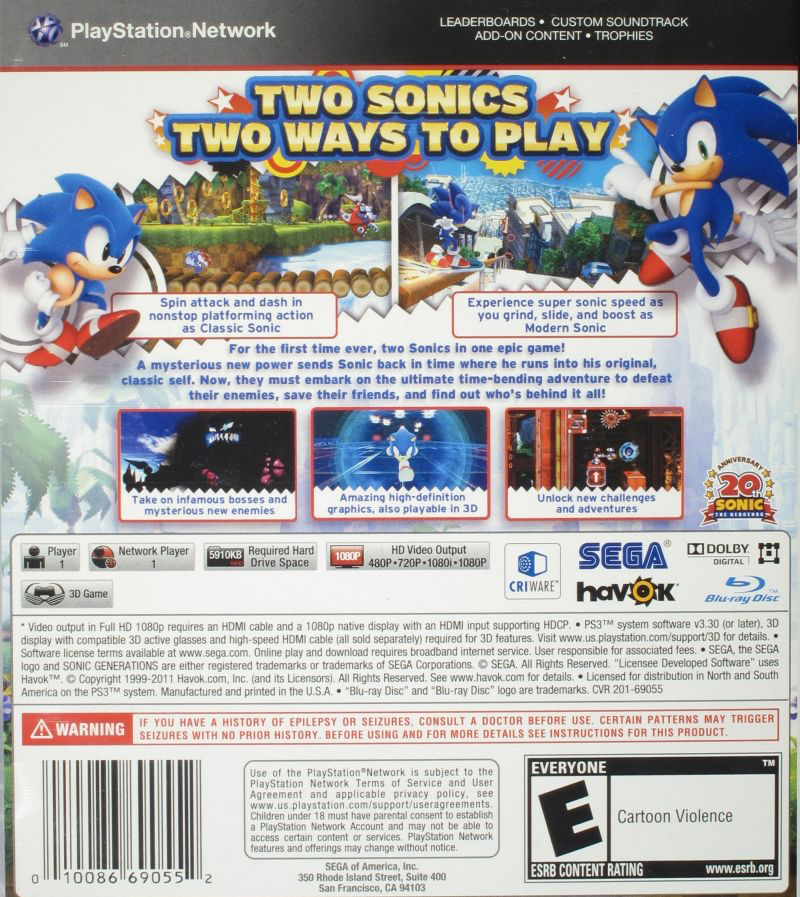 Sonic: Generations - PS3