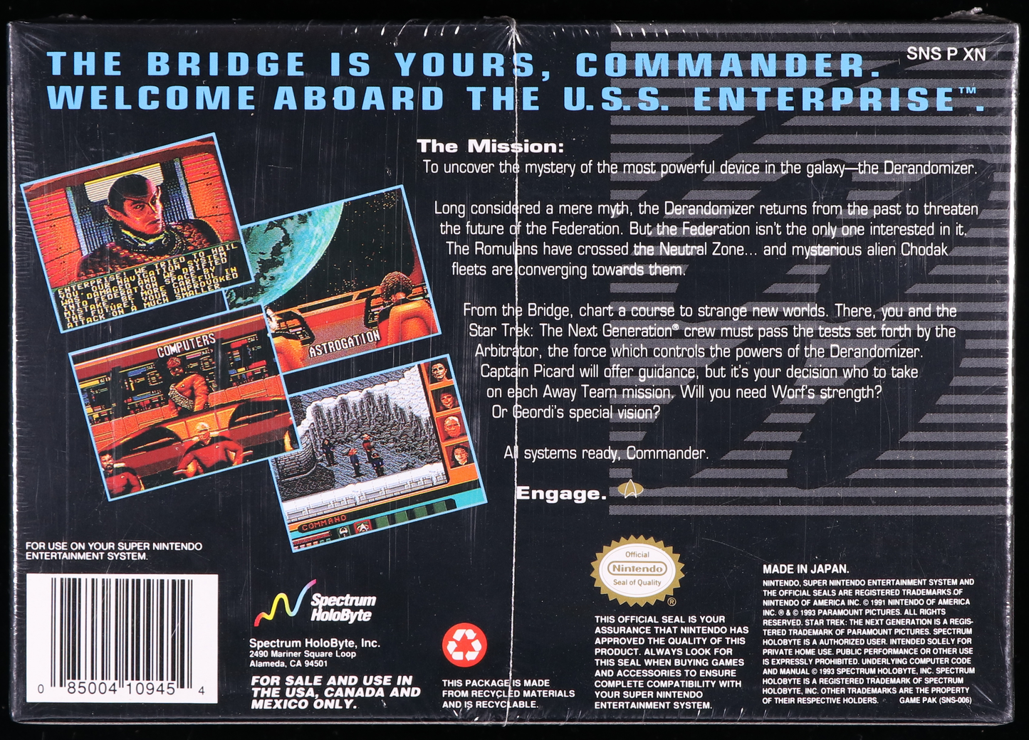 Star Trek: The Next Generation "Future's Past" SNES 9.6 A+ - NEBRASKA COLLECTION