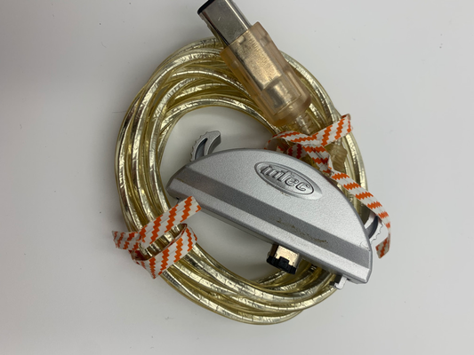 Gameboy Advance Link Cable Intec Raised Logo Clear Sliver - Gamecube