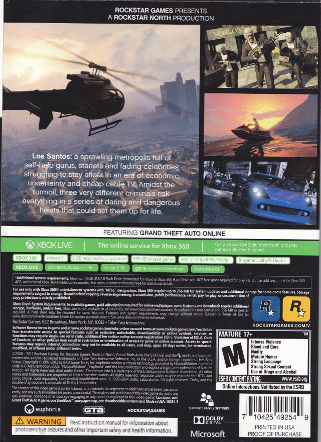 Grand Theft Auto 5 - Special Edition - Xbox 360