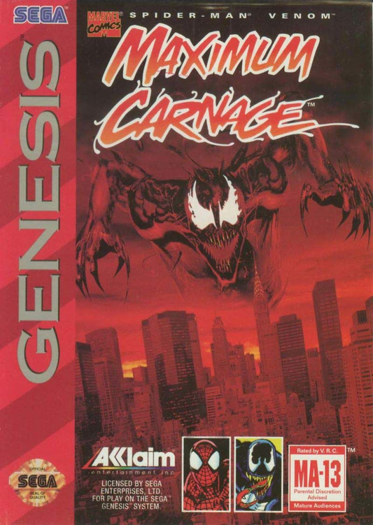 Spiderman: Maximum Carnage (Black Cartridge) - Genesis