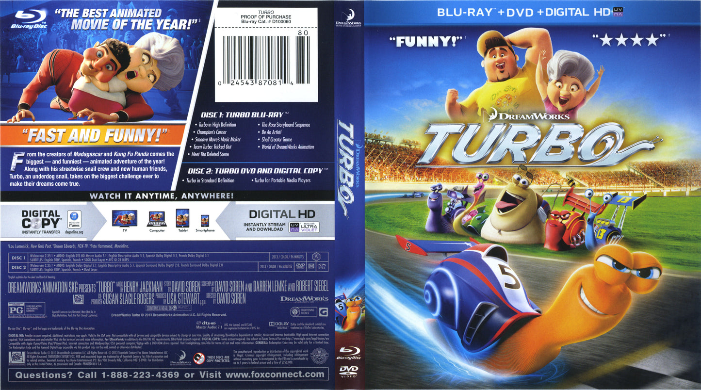 Turbo - Blu-ray Animation 2013 PG
