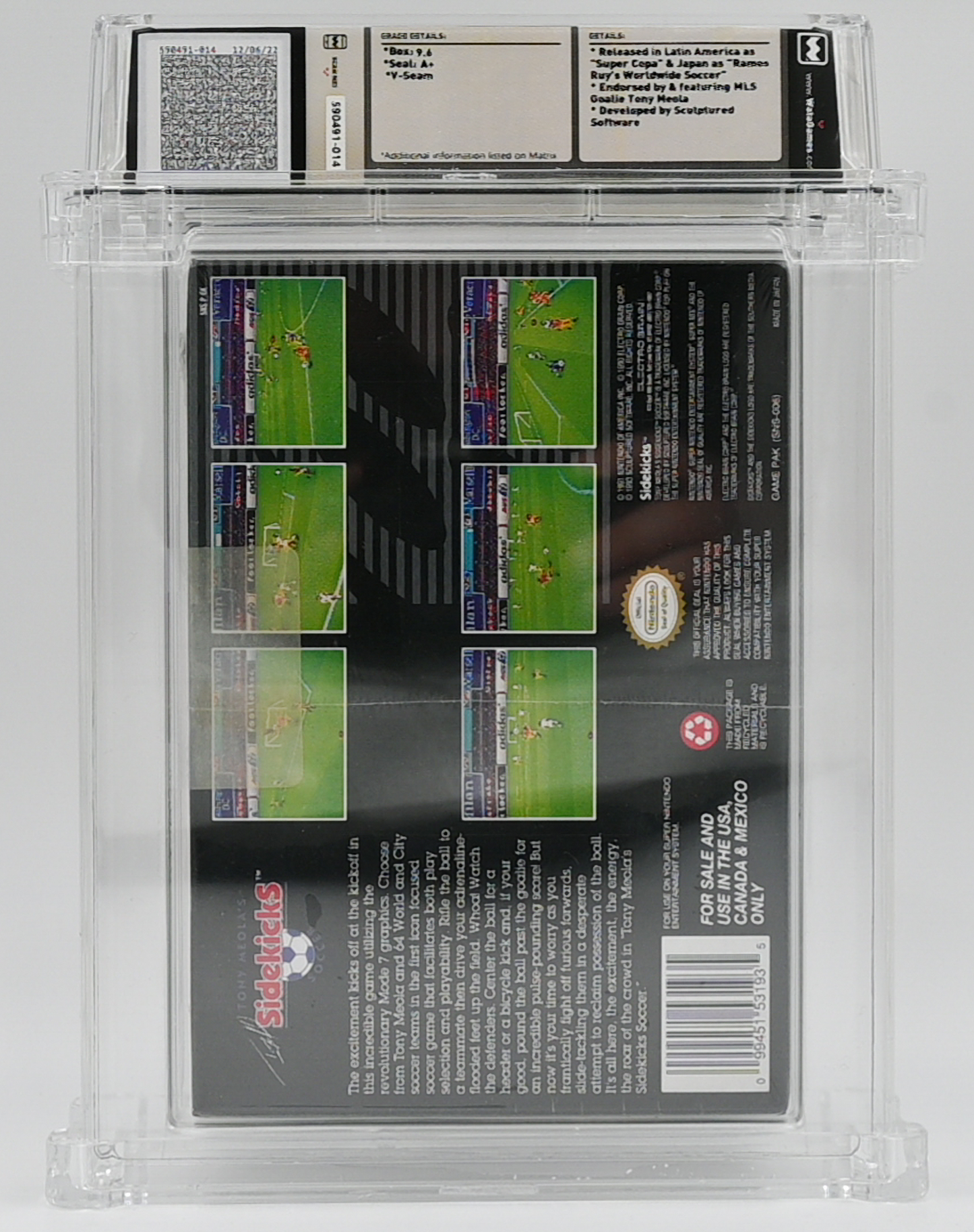 Tony Meola's Sidekicks Soccer SNES 9.6 A+ - NEBRASKA COLLECTION