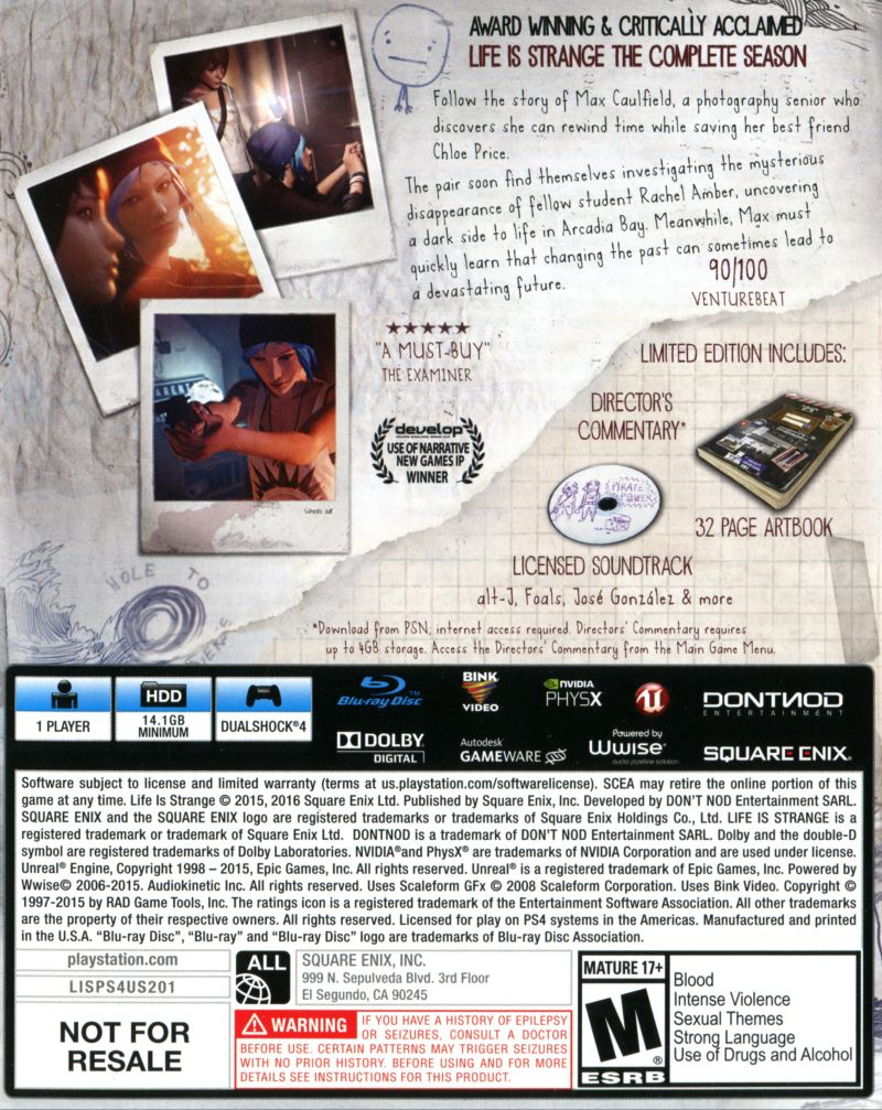 Life is Strange - Limited Edition - PS4