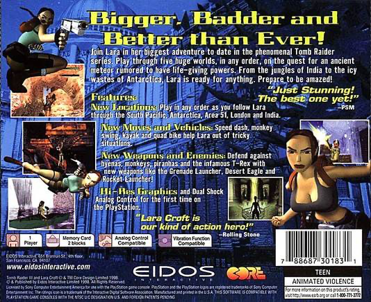 Tomb Raider 3 sous blister - Jeux vidéo