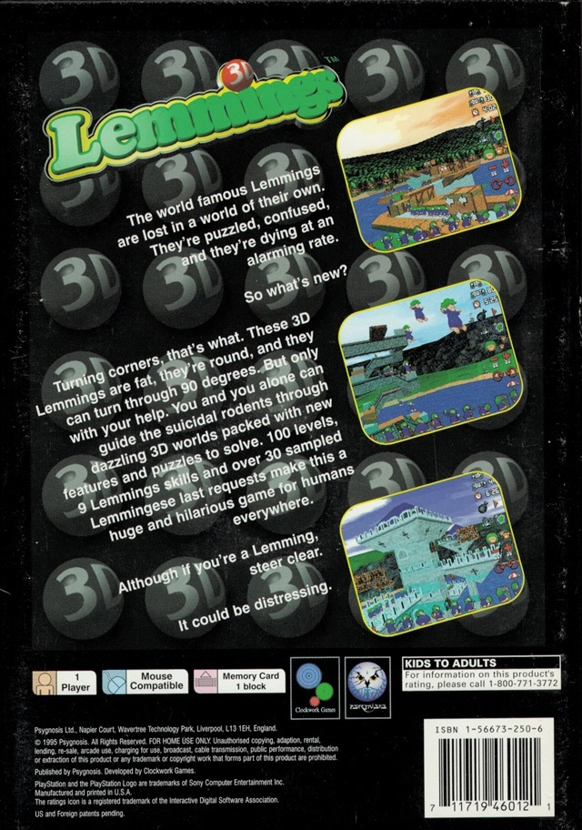 Lemmings 3D (Longbox) - PS1