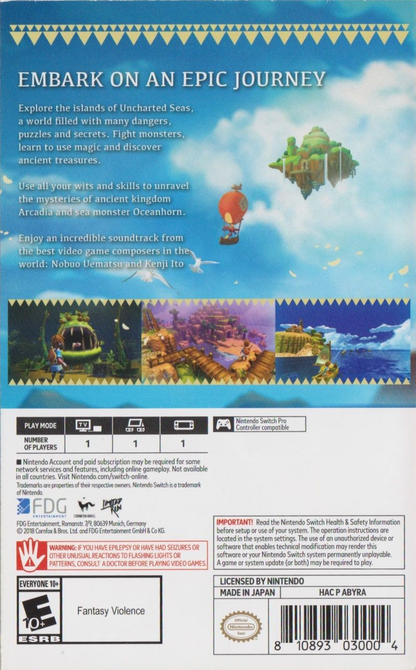 Oceanhorn: Monster of Uncharted Seas - Switch