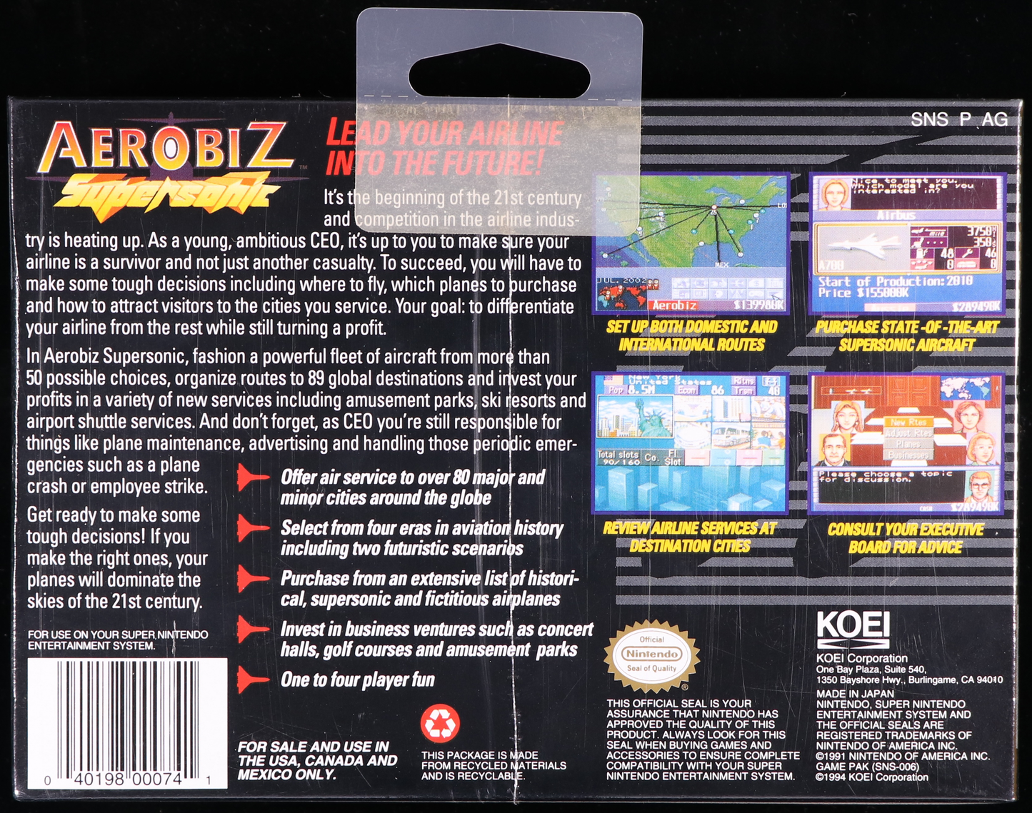 Aerobiz Supersonic SNES 9.6 A+ - NEBRASKA COLLECTION