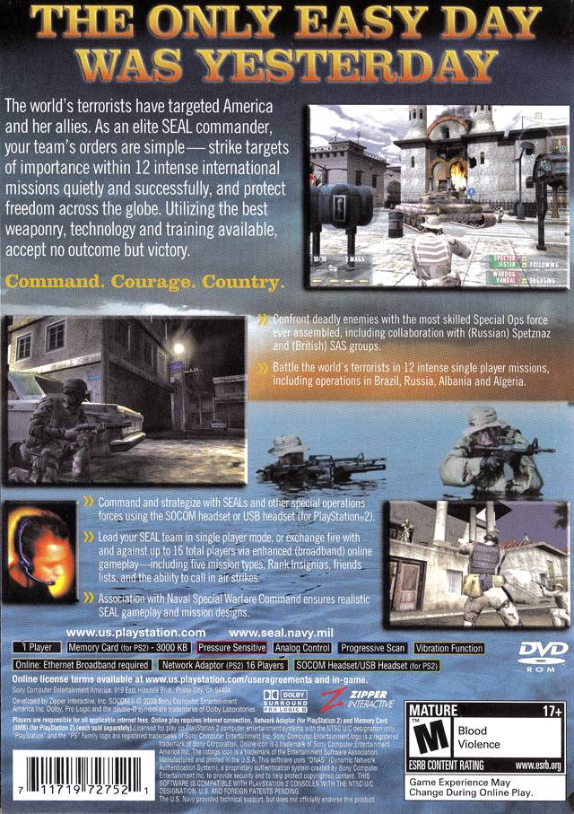 SOCOM 2: U.S. Navy Seals - Greatest Hits - PS2