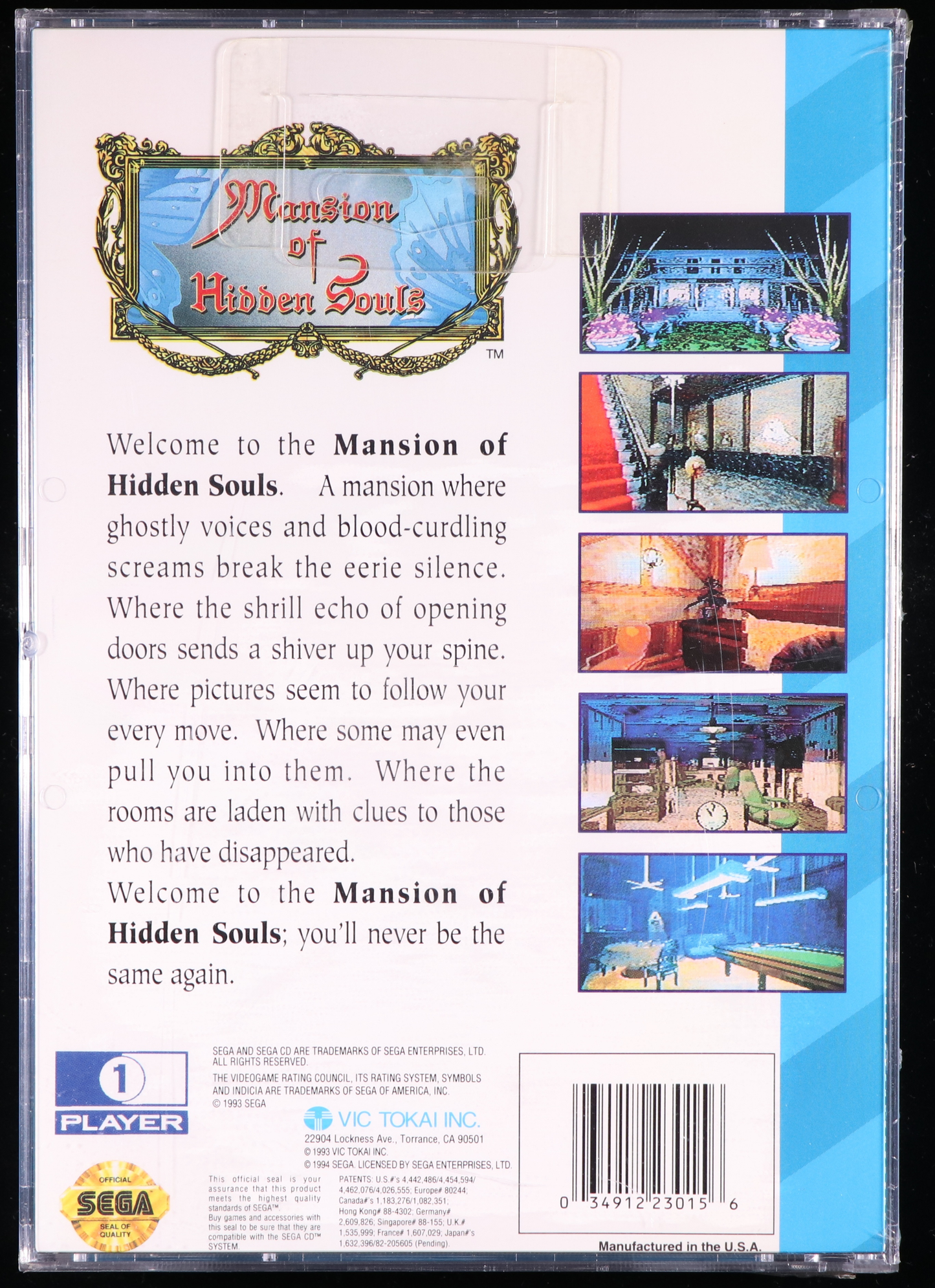 Mansion of Hidden Souls SEGA CD 9.8 B+ - NEBRASKA COLLECTION