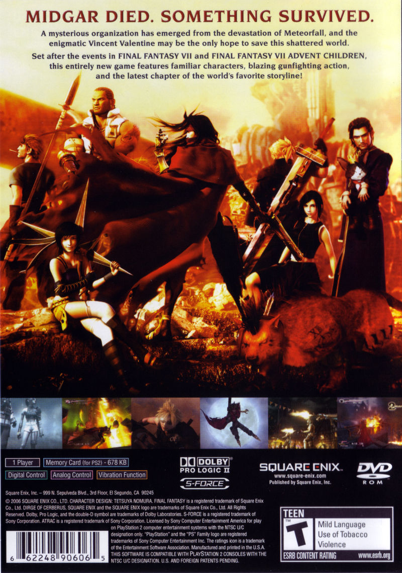 Final Fantasy VII Dirge of Cerberus - PS2