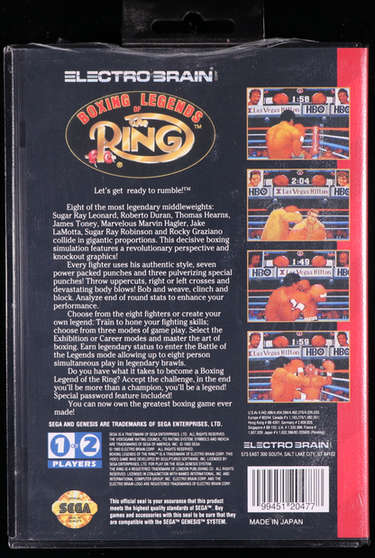 Boxing Legends of the Ring SEGA GENESIS 9.6 A+ - NEBRASKA COLLECTION