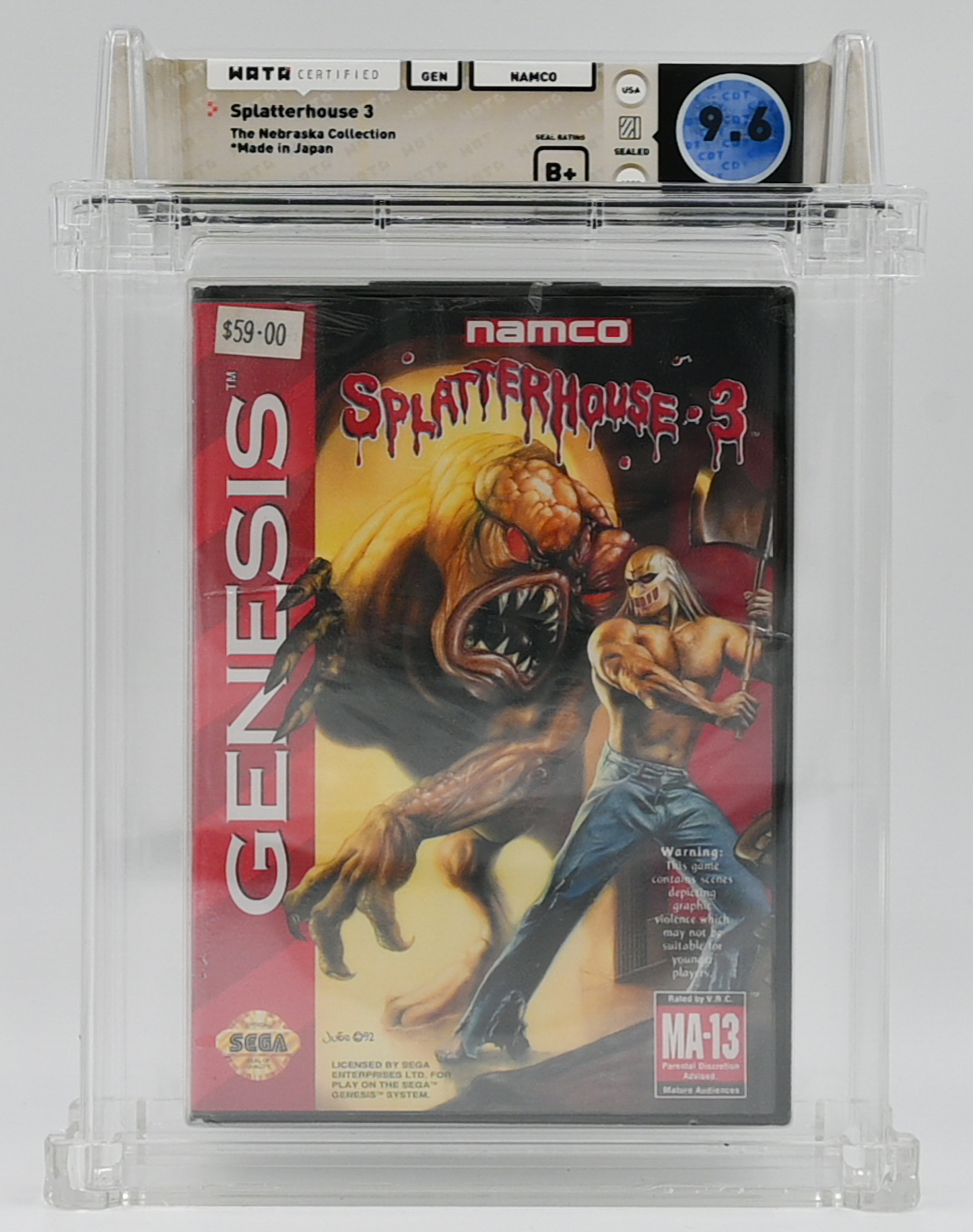 Splatterhouse 3 SEGA GENESIS 9.6 B+ - NEBRASKA COLLECTION