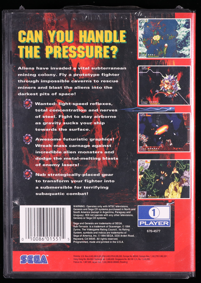 Sub Terrania SEGA GENESIS 9.4 A+ - NEBRASKA COLLECTION