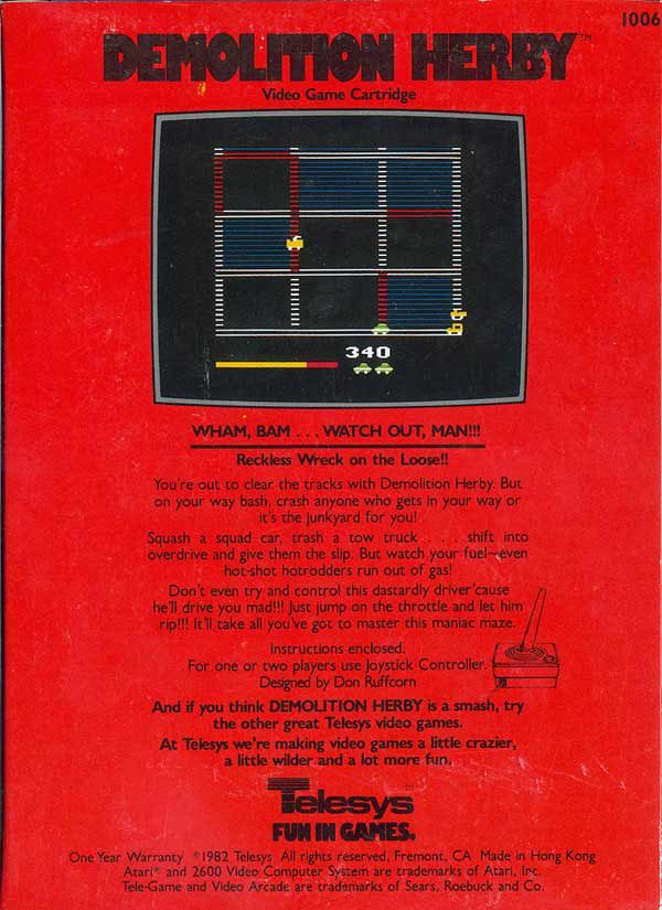 Demolition Herby (Telesys Cartridge) - Atari 2600