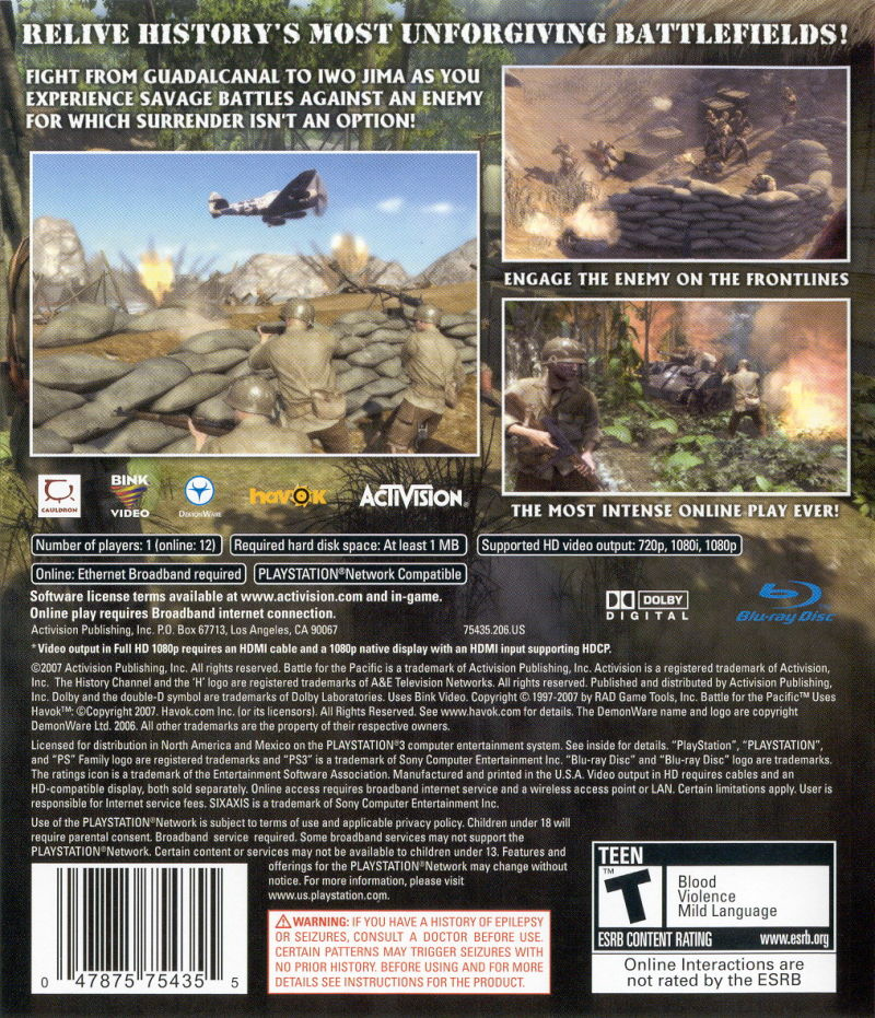 History Channel: Battle for the Pacific - PS3